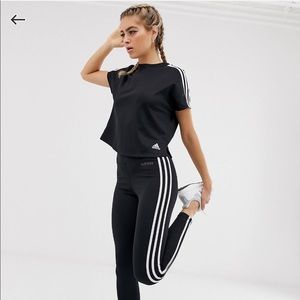 Adidas cap sleeve top black size m